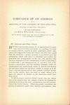 Substance of an address to a meeting of the citizens of Philadelphia delivered, October sixth, MDCCLXXXVII by the Honorable James Wilson... by James Wilson and United States Constitutional Convention (1787)