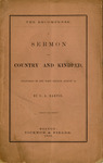 The recompense : a sermon for country and kindred, delivered in the West Church, August 24 by C. A. Bartol and Ticknor and Fields