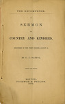 The recompense : a sermon for country and kindred, delivered in the West Church, August 24 by C. A. Bartol and Ticknor and Fields