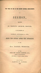 The voice of God in the recent national bereavement : a sermon delivered in Trinity Church, Boston, on the morning of Sunday, October 31, 1852, being the Sunday after the interment of the Hon. Daniel Webster by the Right Rev. Manton Eastburn by Manton Eastburn and Samuel Hale Parker