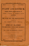 The war not for emancipation : speech by Hon. Garrett Davis, of Kentucky. African slavery, the corner-stone of the Southern confederacy : speech / by Hon. Alex. H. Stephens, of Georgia. by Garrett Davis and Alexander H. Stephens