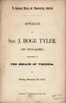 To encourage mining and manufacturing industries : speech of Sen. J. Hoge Tyler, of Pulaski, delivered in the Senate of Virginia on Friday, February 1st, 1878 by James Hoge Tyler